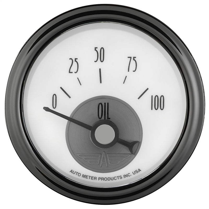 Autometer Prestige Series Pearl 2-1/16in 100PSI Electronic Oil Pressure Gauge - Burkken Auto Parts