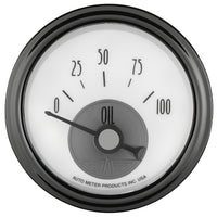 Autometer Prestige Series Pearl 2-1/16in 100PSI Electronic Oil Pressure Gauge - Burkken Auto Parts