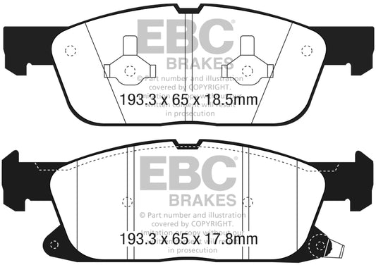 EBC 2016+ Lincoln Continental (10th Gen) 2.7L Twin Turbo Greenstuff Front Brake Pads - Burkken Auto Parts