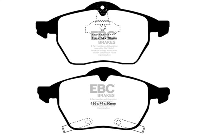 EBC 98 Saab 9-3 2.0 Turbo Greenstuff Front Brake Pads - Burkken Auto Parts