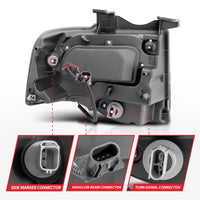 ANZO 2007-2014 Ford Expedition Projector Headlights w/ Halo Black - Burkken Auto Parts
