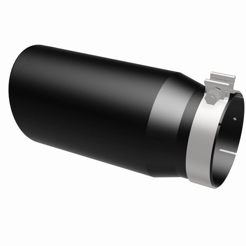 MagnaFlow Tip Stainless Black Coated Single Wall Round Single Outlet 6in Dia 5in Inlet 13in L - Burkken Auto Parts