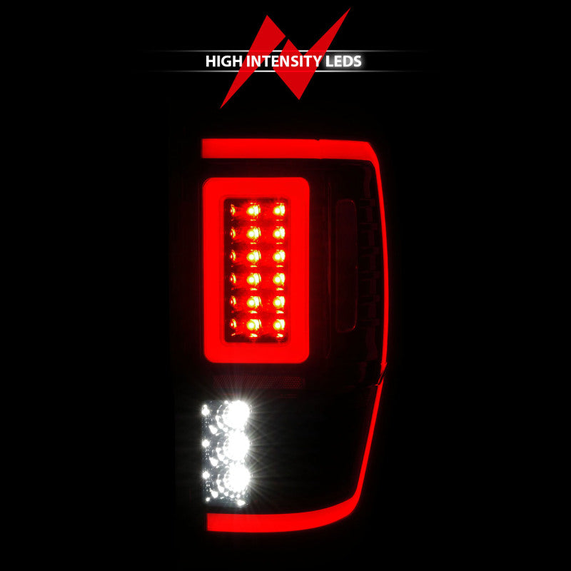 ANZO 19-22 Ford Ranger Full LED Taillights w/ Lightbar Sequential Signal Black Housing/Smoke Lens - Burkken Auto Parts