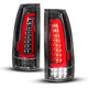 ANZO 88-99 Chevy/GMC C/K1500/2500/3500 Full LED Light Tube Taillights Black Housing Clear Lens - Burkken Auto Parts