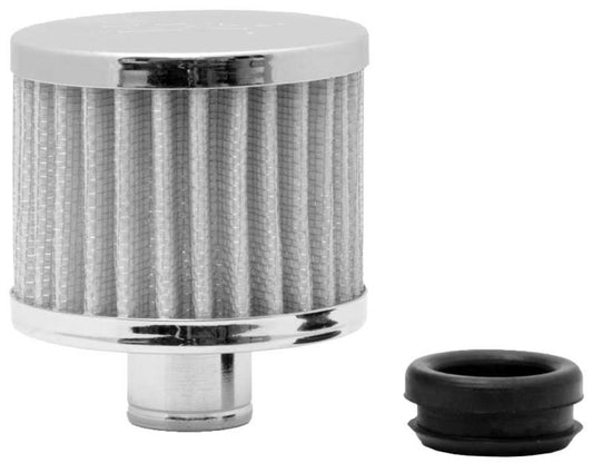 K&N Breather 1in Flg W/1in-1/4in Grmt 3in od X 2-3/8in h - Burkken Auto Parts