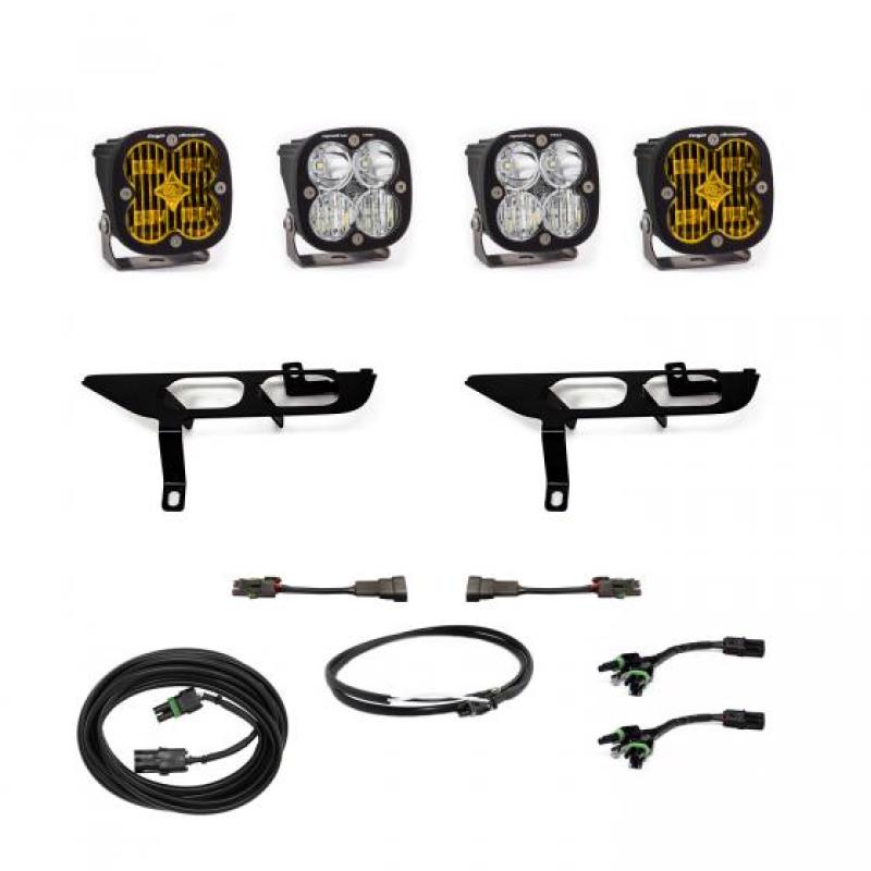 Baja Designs 2021+ Ford F150 Fog Pocket Kit SAE Amber Squadron Sport DC with Upfitter - Burkken Auto Parts