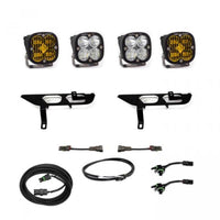 Baja Designs 2021+ Ford F150 Fog Pocket Kit SAE Amber Squadron Sport DC with Upfitter - Burkken Auto Parts