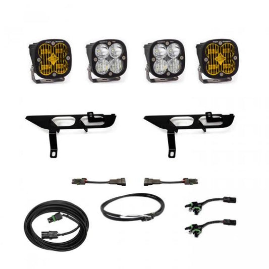 Baja Designs 2021+ Ford F150 Fog Pocket Kit SAE Amber Squadron Sport DC with Upfitter - Burkken Auto Parts