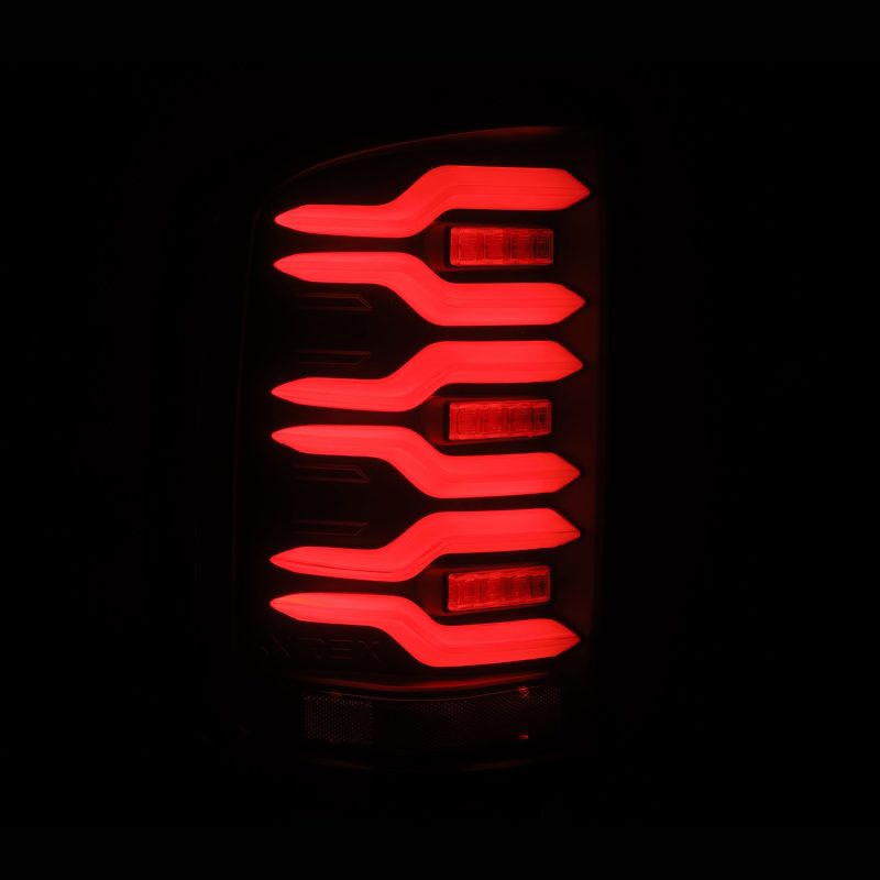 AlphaRex 14-18 GMC Sierra 1500/2500HD/3500HD LUXX-Series LED Tail Lights Blk w/Actv Light & Seq. Sig - Burkken Auto Parts