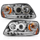 ANZO 1997.5-2003 Ford F-150 Projector Headlights w/ Halo Chrome 1pc - Burkken Auto Parts