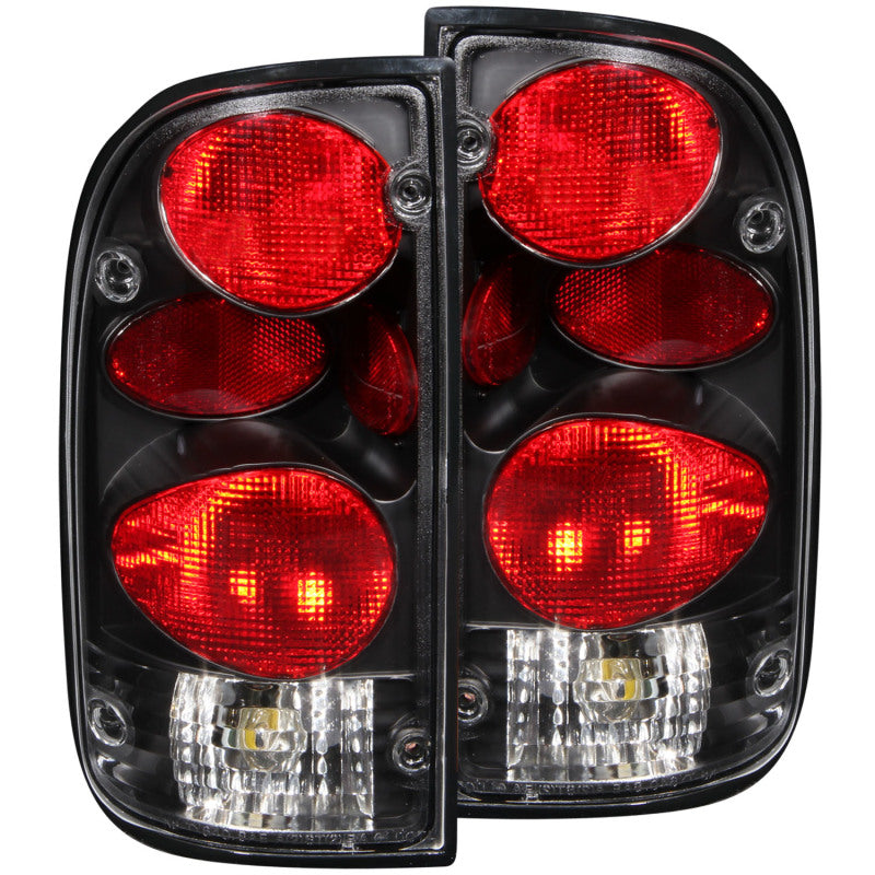 ANZO 1995-2000 Toyota Tacoma Taillights Black - Burkken Auto Parts