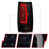 ANZO 2007-2014 Chevy Tahoe LED Taillight Plank Style Black w/Smoke Lens - Burkken Auto Parts