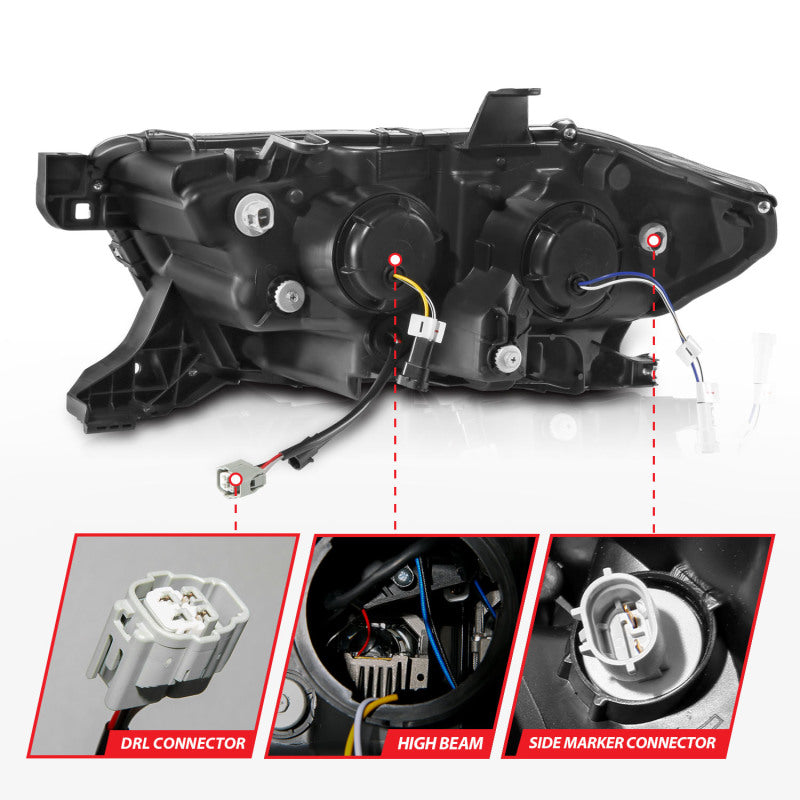ANZO 16-22 Toyota Tacoma LED Projector Headlights w/ Light Bar Sequential Black Housing w/Initiation - Burkken Auto Parts
