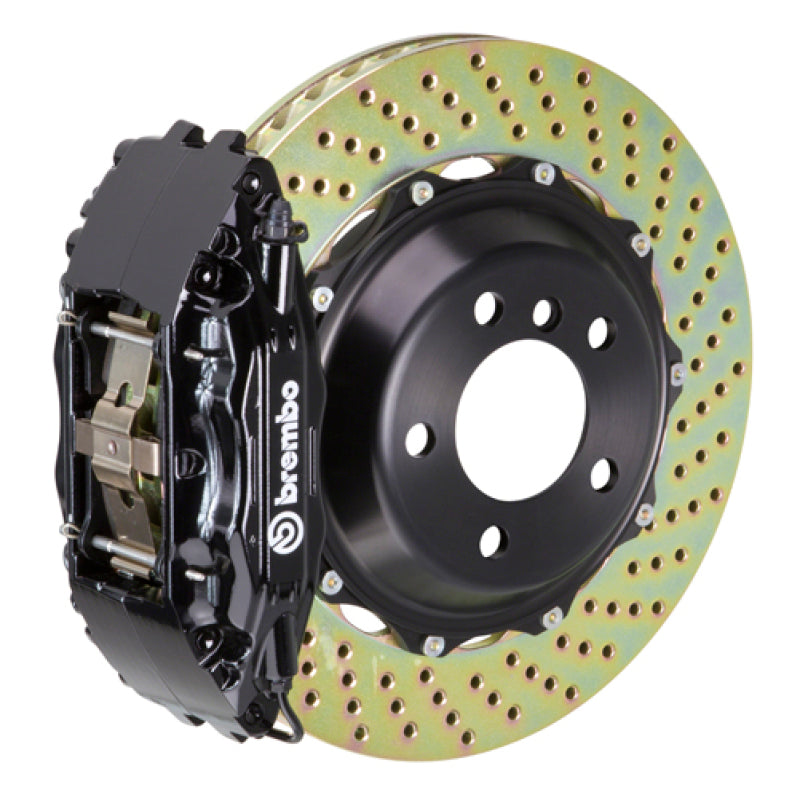 Brembo 95-98 993 C2/C4/C4S/Turbo Front GT BBK 4 Piston Cast 2pc 355x32 2pc Rotor Drilled-Black - Burkken Auto Parts
