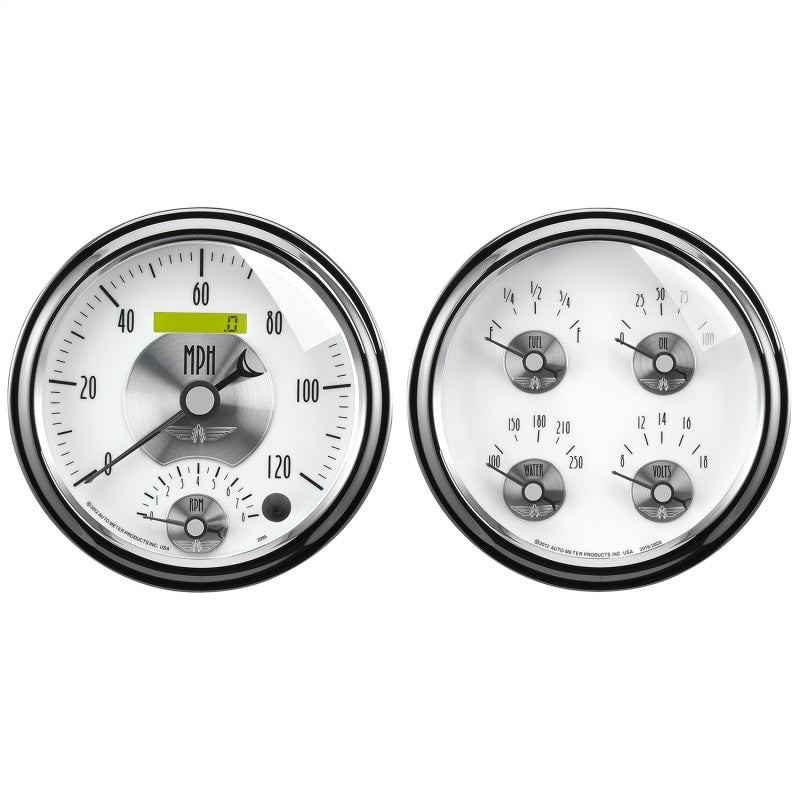 Autometer Prestige Series Pearl 5in Gauge Box Kit - Tachometer/Speedometer Combo / Oil Pressu - Burkken Auto Parts