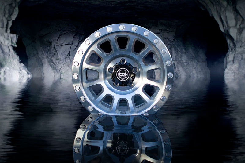 ICON Hulse 18x9 8x6.5 12mm Offset 5.5in BS Silver Machined - Burkken Auto Parts