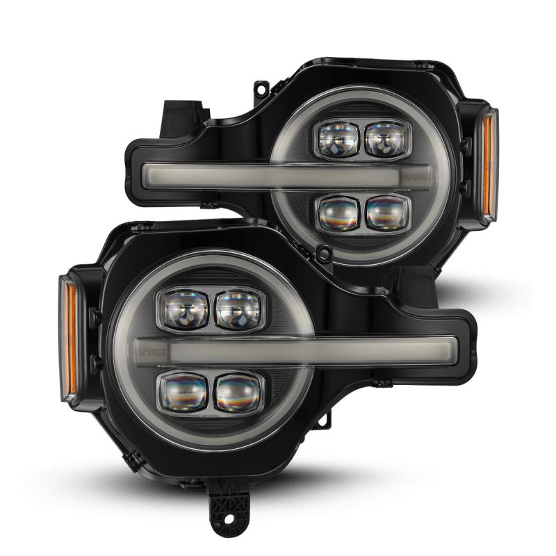 AlphaRex 21-23 Ford Bronco NOVA LED Projector Headlights Black - Burkken Auto Parts