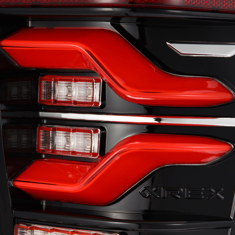 AlphaRex 16-21 Toyota Tacoma LUXX LED Taillights Blk/Red w/Activ Light/Seq Signal - Burkken Auto Parts