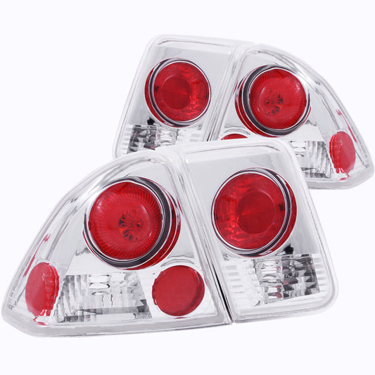 ANZO 2001-2004 Honda Civic Taillights Chrome - Burkken Auto Parts