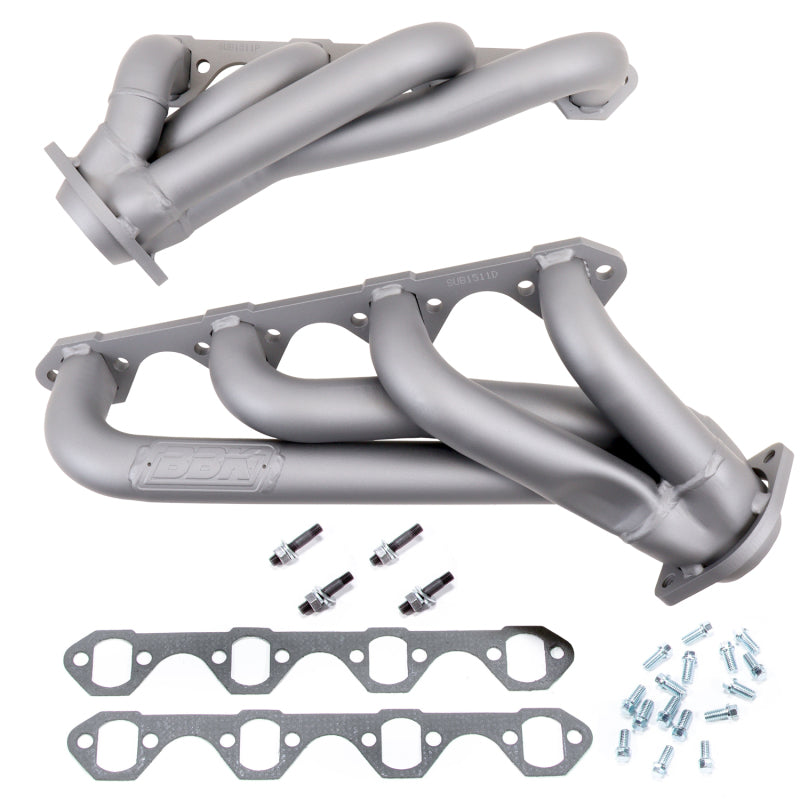 BBK 79-93 Mustang 351 Swap Shorty Unequal Length Exhaust Headers - 1-5/8 Titanium Ceramic - Burkken Auto Parts