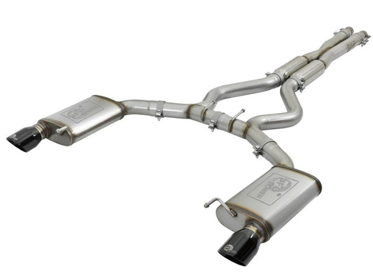 aFe MACHForce XP 3in 304 SS Loud Tone Cat-Back w/ Black Tips 15-17 Ford Mustang V6-3.7L/V8-5.0L - Burkken Auto Parts