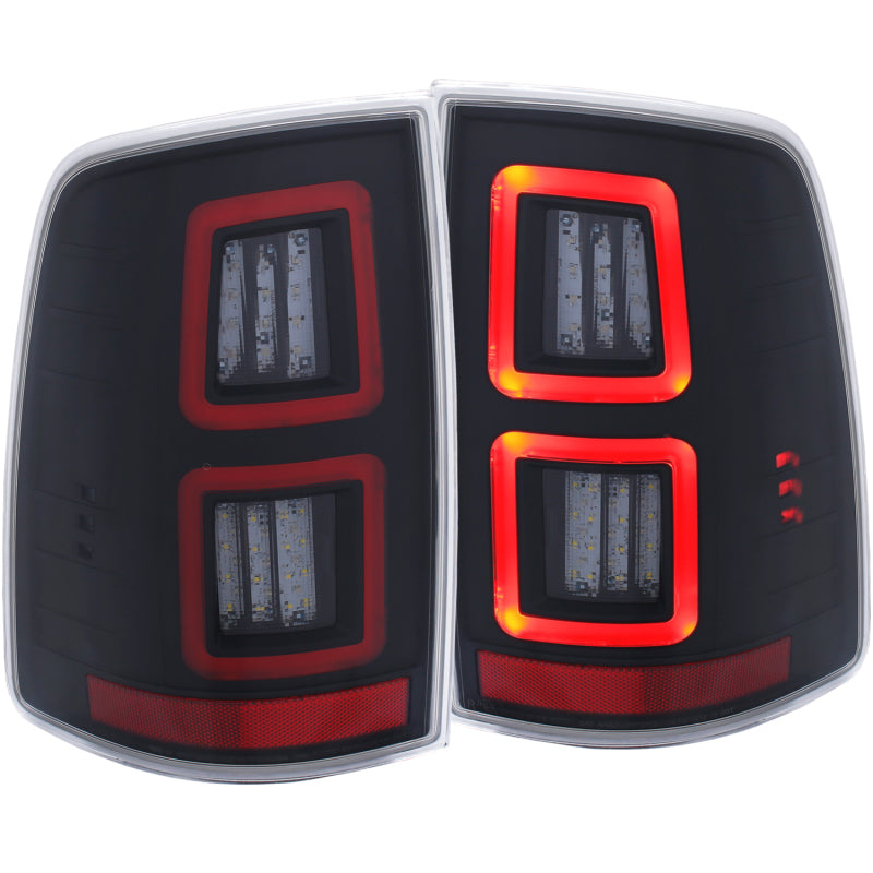 ANZO LED Black 13-17 Dodge Ram 1500/2500/3500 LED Taillights Black - Burkken Auto Parts