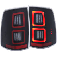 ANZO LED Black 13-17 Dodge Ram 1500/2500/3500 LED Taillights Black - Burkken Auto Parts