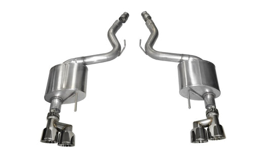 Corsa 2015-2017 Ford Mustang GT 5.0 3in Axle Back Exhaust Polish Quad Tips (Sport) - Burkken Auto Parts
