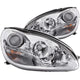 ANZO 2000-2005 Mercedes Benz S Class W220 Projector Headlights Chrome - Burkken Auto Parts