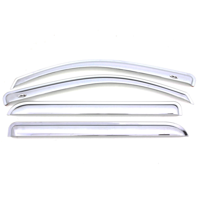 AVS 07-18 Jeep Patriot Ventvisor Outside Mount Front & Rear Window Deflectors 4pc - Chrome - Burkken Auto Parts