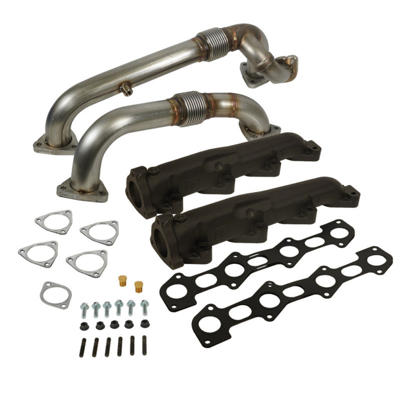 BD Diesel 08-10 Ford F-250/F-350/F-450/F-550 Powerstroke 6.4L Up Pipes Kit w/Manifold Set - Burkken Auto Parts