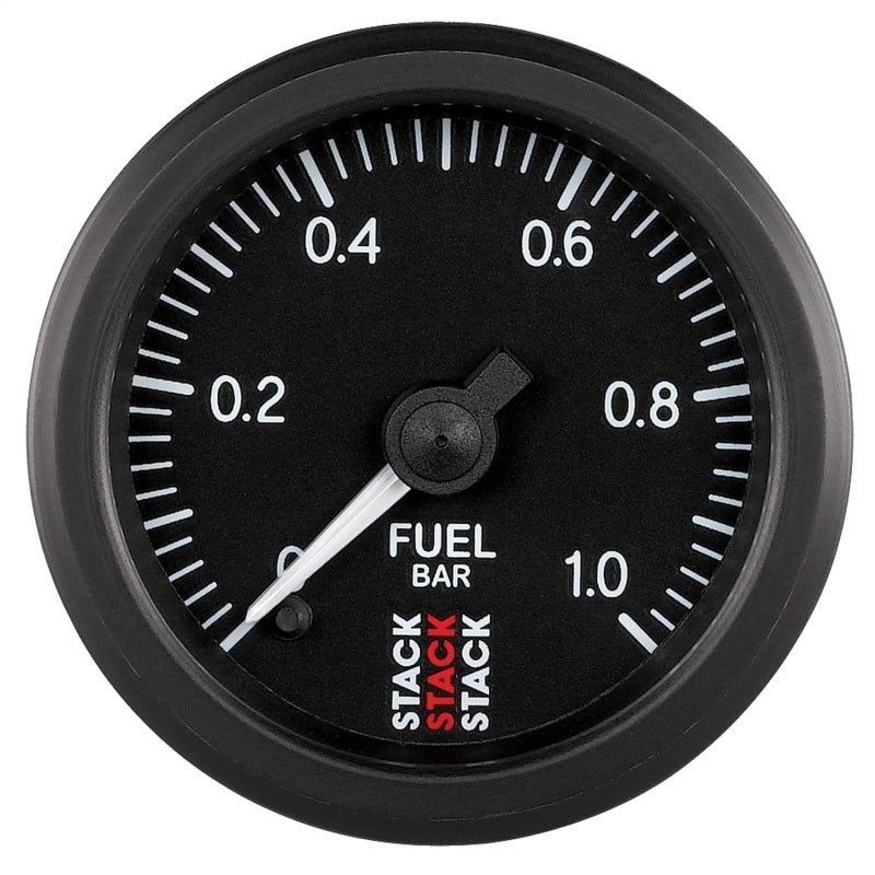 Autometer Stack 52mm 0-1 Bar M10 Male Pro Stepper Motor Fuel Pressure Gauge - Black - Burkken Auto Parts