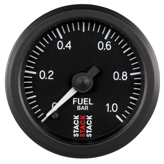 Autometer Stack 52mm 0-1 Bar M10 Male Pro Stepper Motor Fuel Pressure Gauge - Black - Burkken Auto Parts