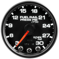 Autometer Spek-Pro Gauge Rail Press 2 1/16in 30Kpsi Stepper Motor W/Peak & Warn Blk/Blk - Burkken Auto Parts