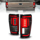 ANZO 21-23 Ford F-150 LED Taillights Seq. Signal w/BLIS Cover - Black Housing - Burkken Auto Parts