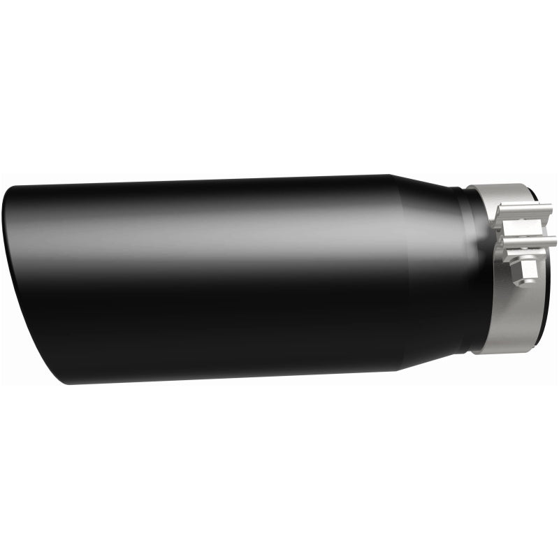MagnaFlow Tip Stainless Black Coated Single Double Round Single Outlet 5in Dia 4in Inlet 13in L - Burkken Auto Parts