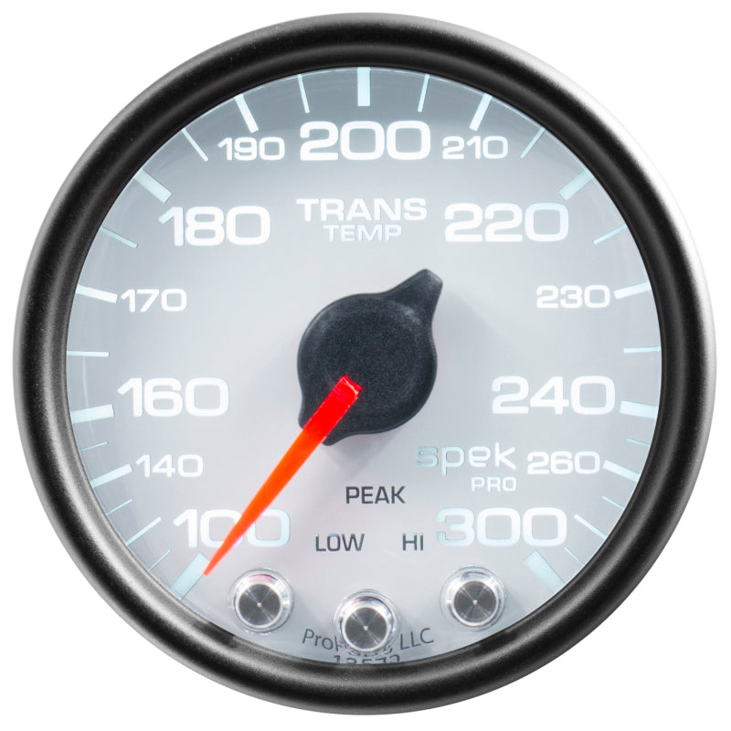 Autometer Spek-Pro Gauge Trans Temp 2 1/16in 300f Stepper Motor W/Peak & Warn Wht/Blk - Burkken Auto Parts