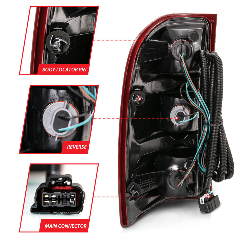 ANZO 2007-2013 Chevy Silverado Taillight Red/Clear Lens (OE Replacement) - Burkken Auto Parts