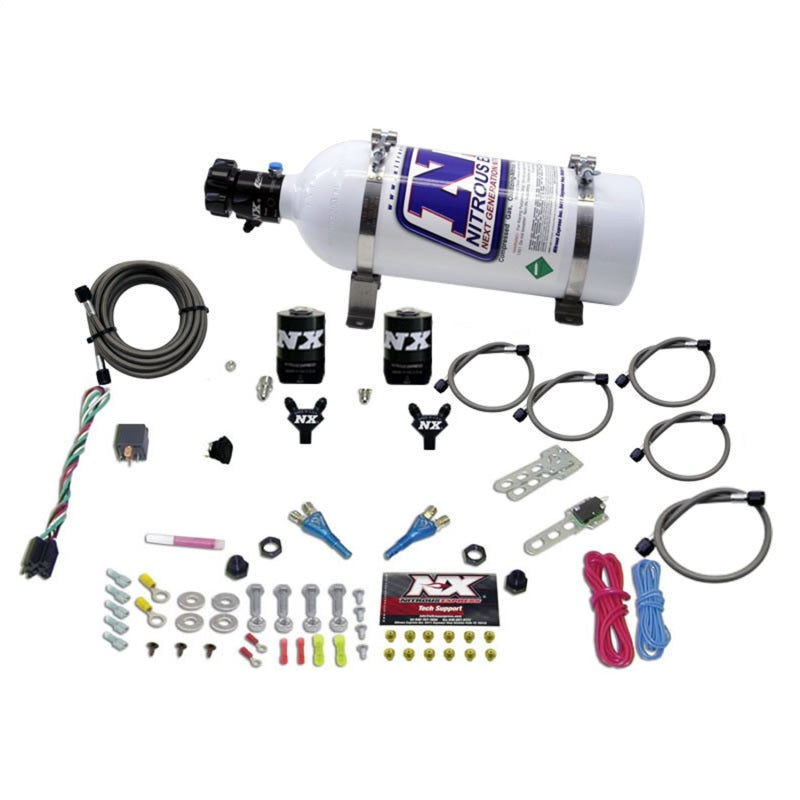 Nitrous Express Dual Nozzle Sport Compact Nitrous Kit (35-50-75HP) w/5lb Bottle - Burkken Auto Parts