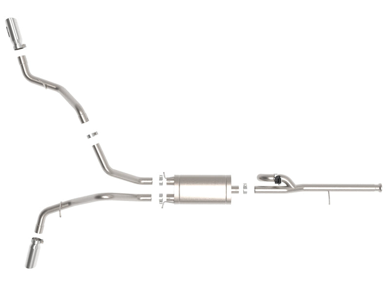 aFe Gemini XV 3in 304SS CB Exhaust w/ Cutout 14-19 GM Trucks 4.3/5.3L w/ Pol Tips - CrewCab/Extended - Burkken Auto Parts