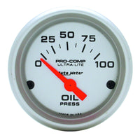 Autometer Ultra-Lite 52mm 0-100 PSI Electronic Oil Pressure Gauge - Burkken Auto Parts