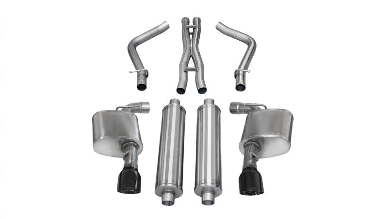 Corsa 2012-2013 Dodge Charger SRT-8 6.4L V8 Black Sport Cat-Back Exhaust - Burkken Auto Parts