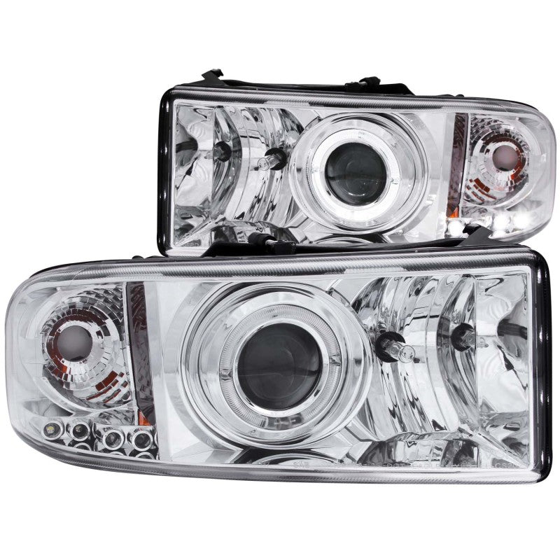 ANZO 1994-2001 Dodge Ram Projector Headlights w/ Halo Chrome - Burkken Auto Parts