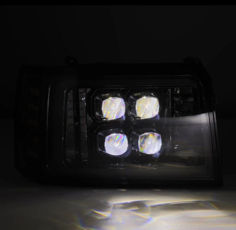 AlphaRex 92-96 Ford F-Series/Bronco NOVA-Series LED Proj Headlight Alpha-Bk w/Actv Light SS & SBDRL - Burkken Auto Parts