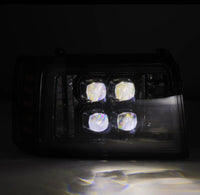 AlphaRex 92-96 Ford F-Series/Bronco NOVA-Series LED Proj Headlight Alpha-Bk w/Actv Light SS & SBDRL - Burkken Auto Parts