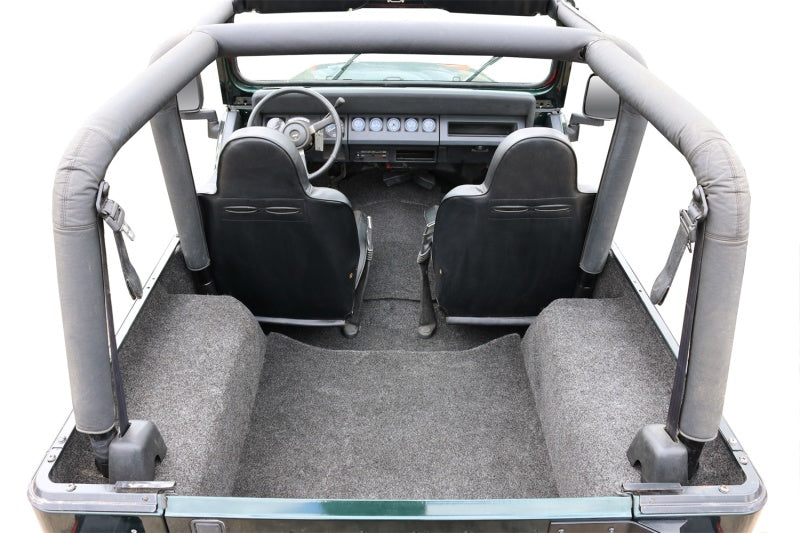 BedRug 76-80 Jeep CJ-7 Rear Kit w/Gussets 4pc Floor Kit (Incl Tailgate & Cargo Liner) - Burkken Auto Parts