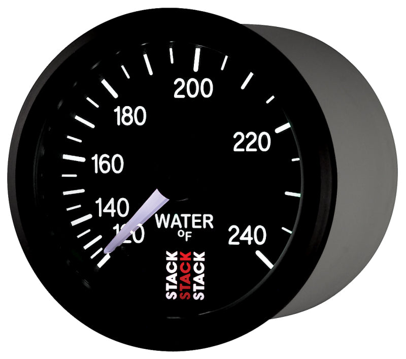 Autometer Stack 52mm 120-240 Deg F 1/2in Npt (M) Mechanical Water Temp Gauge - Black - Burkken Auto Parts