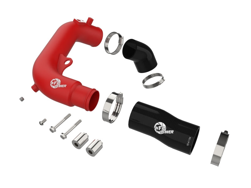 aFe 2024+ Jeep Wrangler JL L4-2.0L (t) BladeRunner 2-1/2in Aluminum Hot Charge Pipe - Red - Burkken Auto Parts