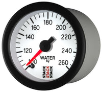 Autometer Stack 52mm 100-260 Deg F 1/8in NPTF Male Pro Stepper Motor Water Temp Gauge - White - Burkken Auto Parts