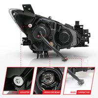 ANZO Projector Headlights With Halo Black w/Amber 14-17 Mazda 3 - Burkken Auto Parts